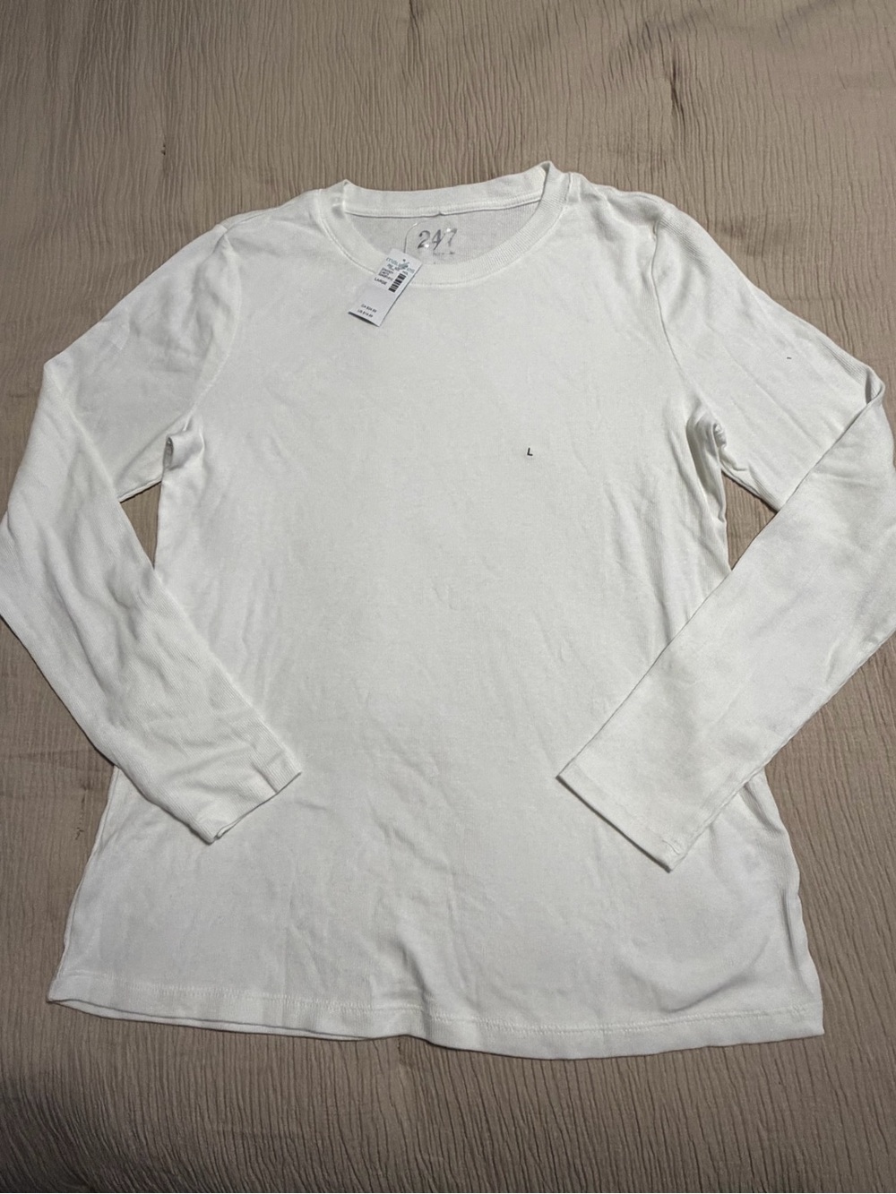White Long-Sleeve Crewneck Shirt - Maurices